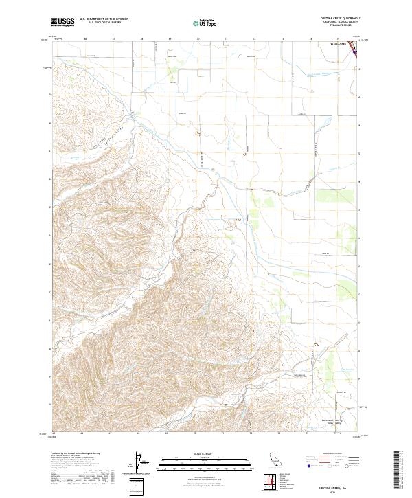 US Topo 7.5-minute map for Cortina Creek CA