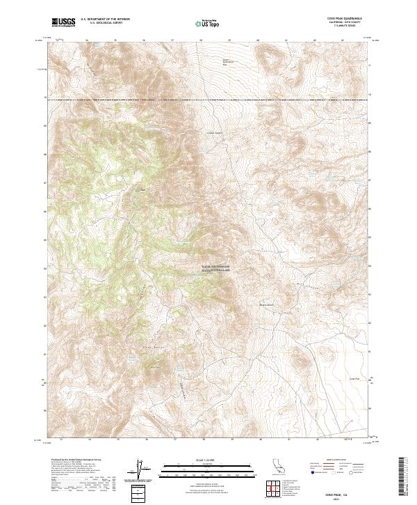 US Topo 7.5-minute map for Coso Peak CA
