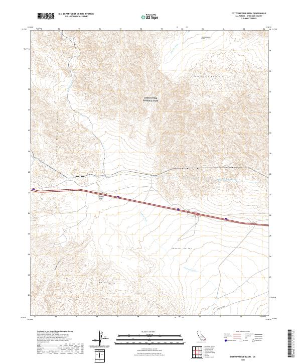 US Topo 7.5-minute map for Cottonwood Basin CA