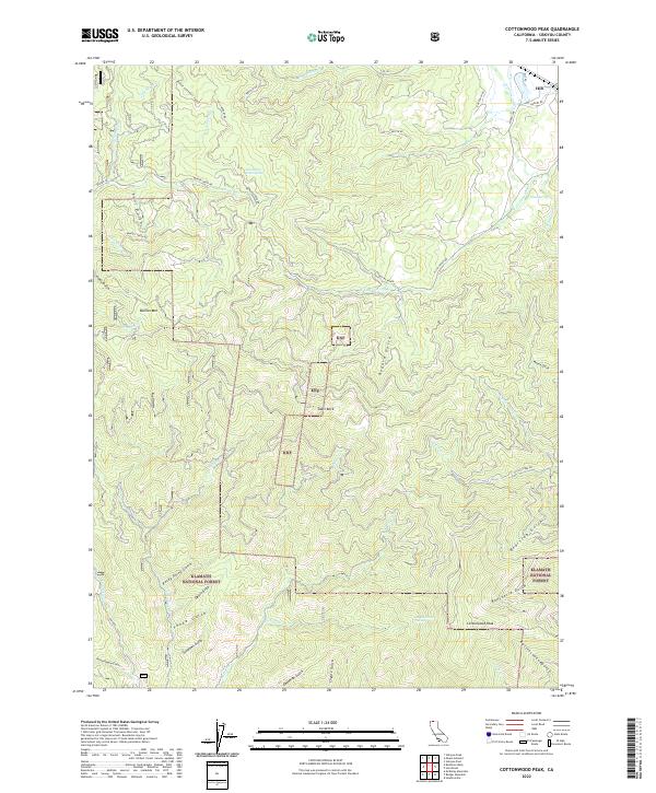 US Topo 7.5-minute map for Cottonwood Peak CA