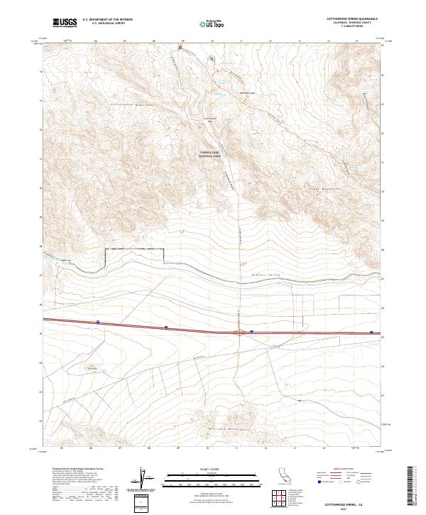 US Topo 7.5-minute map for Cottonwood Spring CA