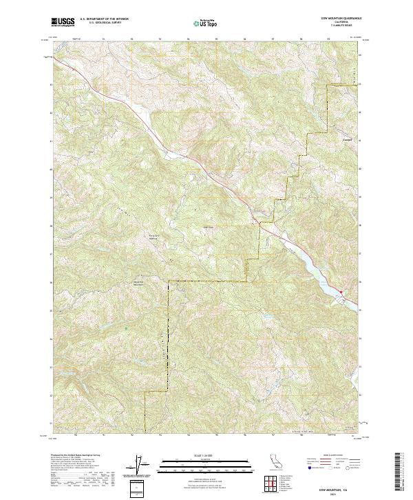 US Topo 7.5-minute map for Cow Mountain CA