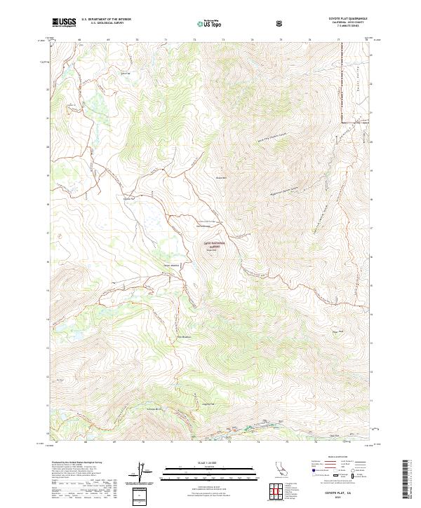 US Topo 7.5-minute map for Coyote Flat CA