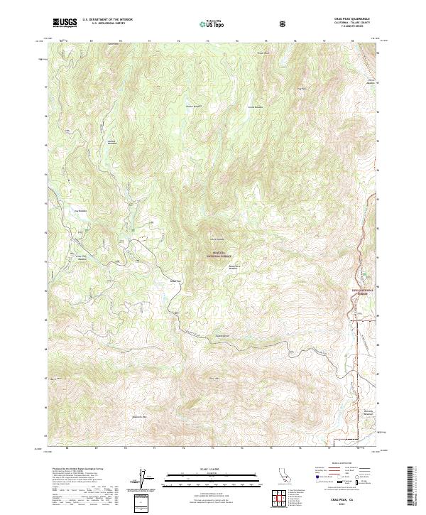 US Topo 7.5-minute map for Crag Peak CA