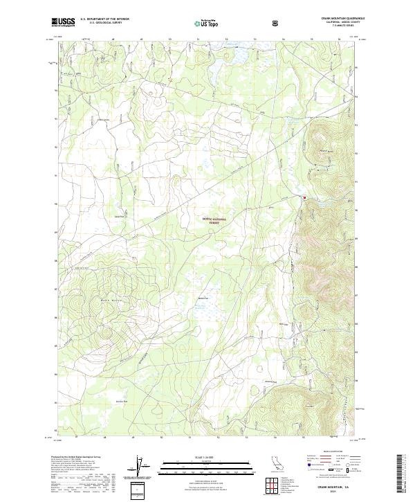 US Topo 7.5-minute map for Crank Mountain CA