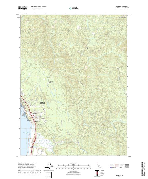 US Topo 7.5-minute map for Crannell CA