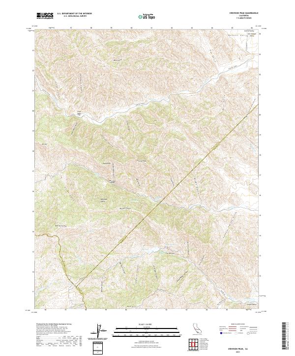 US Topo 7.5-minute map for Crevison Peak CA