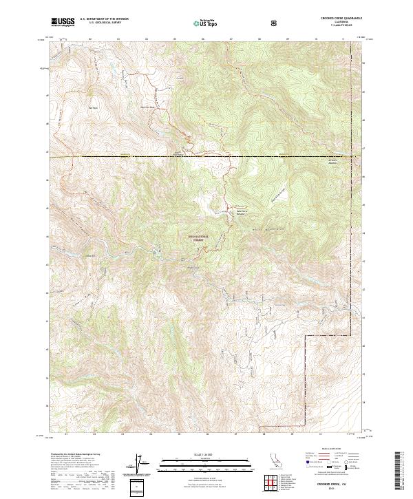 US Topo 7.5-minute map for Crooked Creek CA
