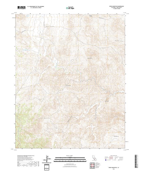 US Topo 7.5-minute map for Cross Mountain CA