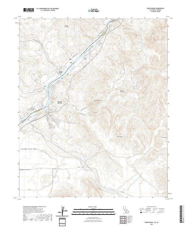 US Topo 7.5-minute map for Cross Roads CAAZ