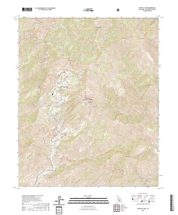 US Topo 7.5-minute map for Crystal Lake CA