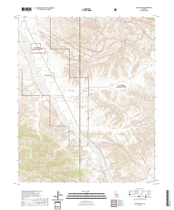 US Topo 7.5-minute map for Cuyama Peak CA