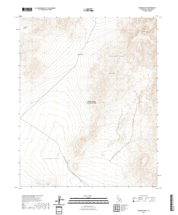 US Topo 7.5-minute map for Deadman Pass CA