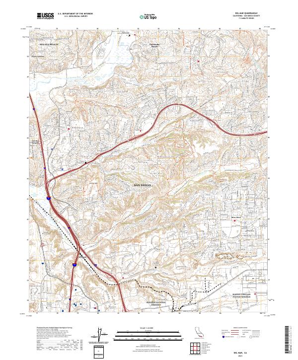 US Topo 7.5-minute map for Del Mar CA