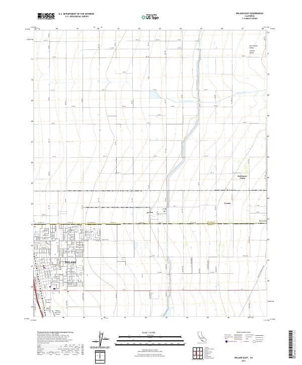 US Topo 7.5-minute map for Delano East CA – American Map Store