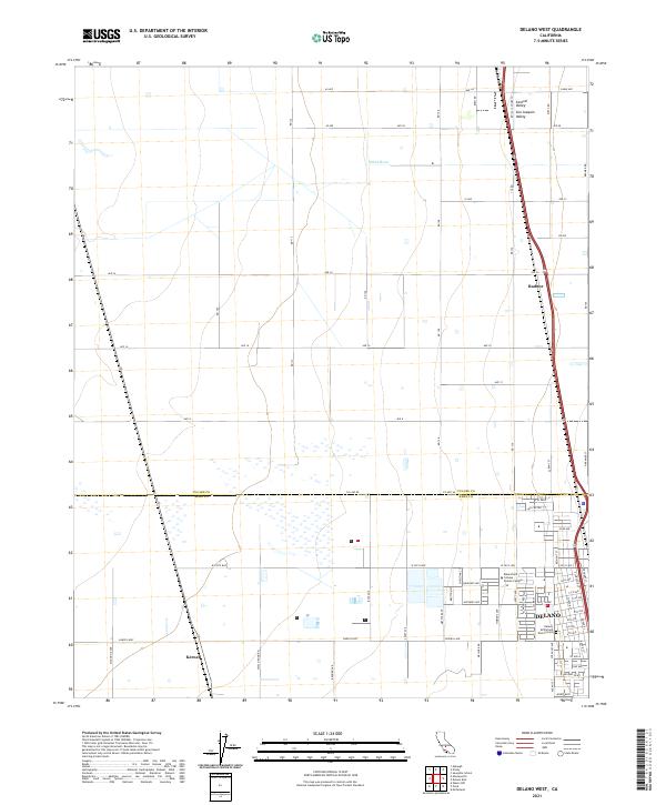 US Topo 7.5-minute map for Delano West CA