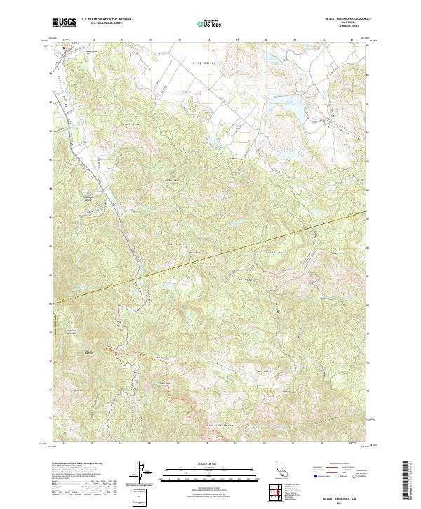 US Topo 7.5-minute map for Detert Reservoir CA