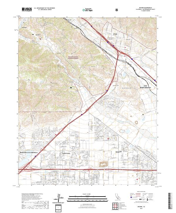 US Topo 7.5-minute map for Devore CA
