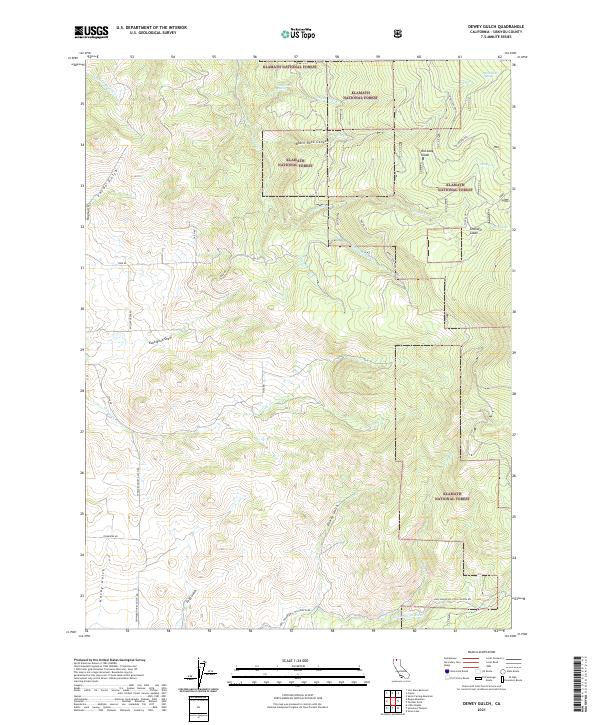US Topo 7.5-minute map for Dewey Gulch CA