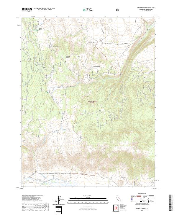 US Topo 7.5-minute map for Dexter Canyon CA