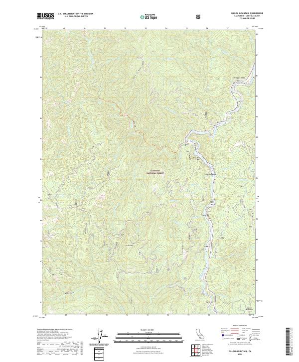 US Topo 7.5-minute map for Dillon Mountain CA