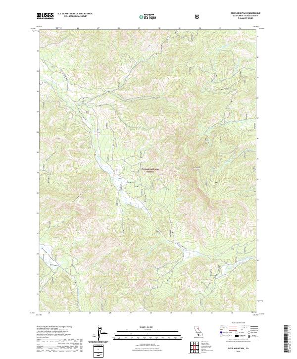 US Topo 7.5-minute map for Dixie Mountain CA
