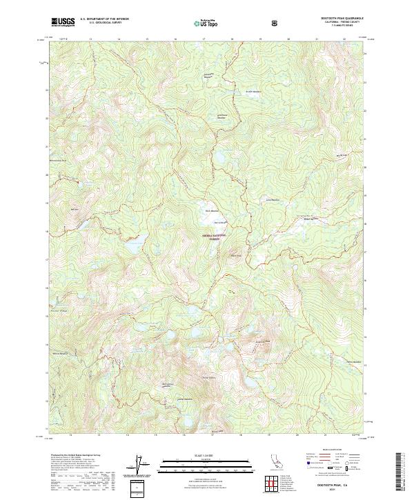 US Topo 7.5-minute map for Dogtooth Peak CA