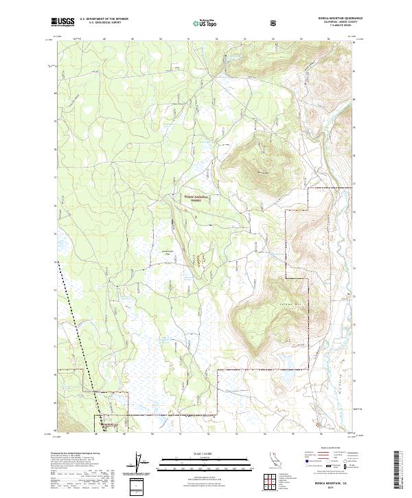 US Topo 7.5-minute map for Donica Mountain CA