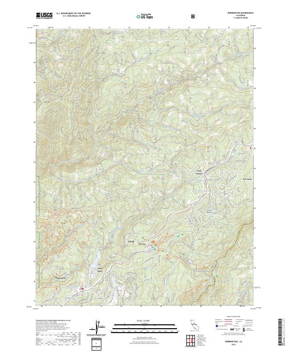US Topo 7.5-minute map for Dorrington CA