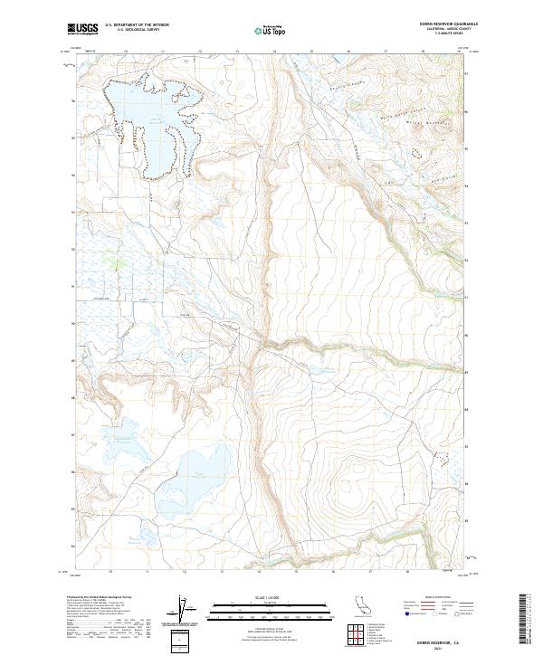 US Topo 7.5-minute map for Dorris Reservoir CA