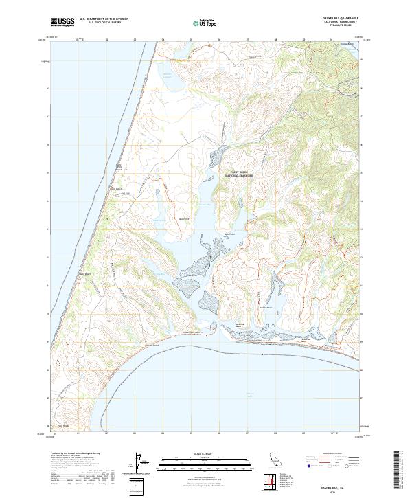 US Topo 7.5-minute map for Drakes Bay CA