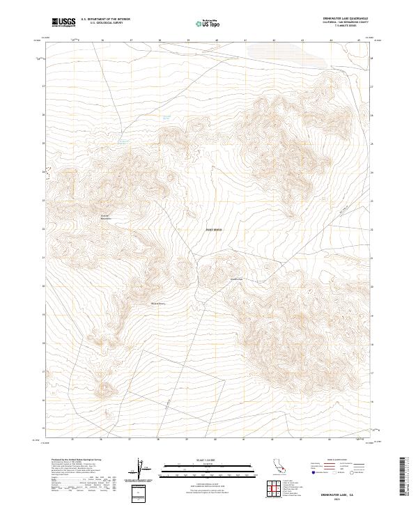 US Topo 7.5-minute map for Drinkwater Lake CA