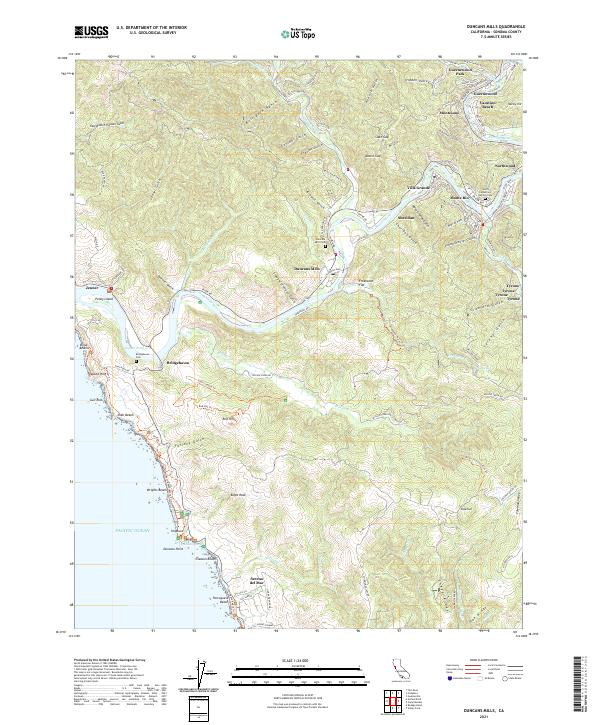 US Topo 7.5-minute map for Duncans Mills CA