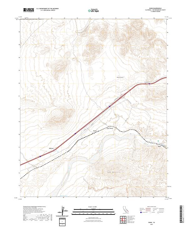US Topo 7.5-minute map for Dunn CA
