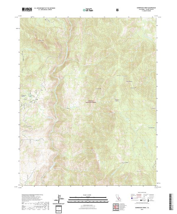 US Topo 7.5-minute map for Durrwood Creek CA