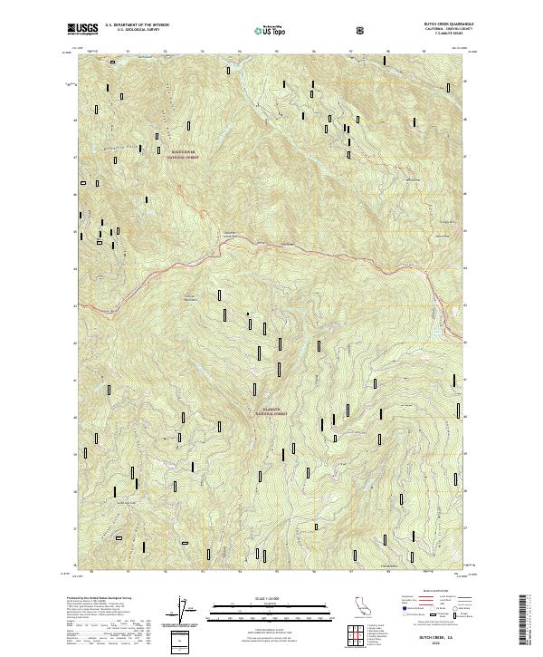 US Topo 7.5-minute map for Dutch Creek CA
