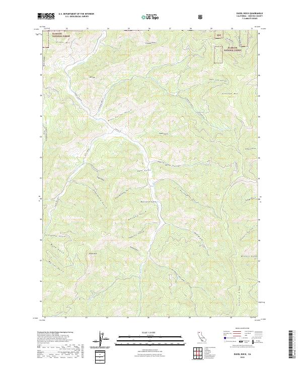 US Topo 7.5-minute map for Duzel Rock CA