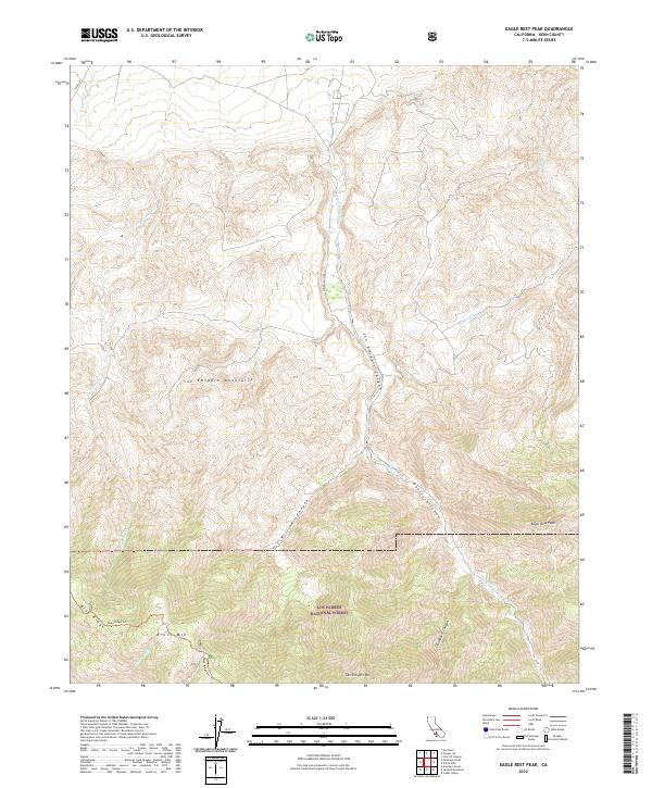 US Topo 7.5-minute map for Eagle Rest Peak CA