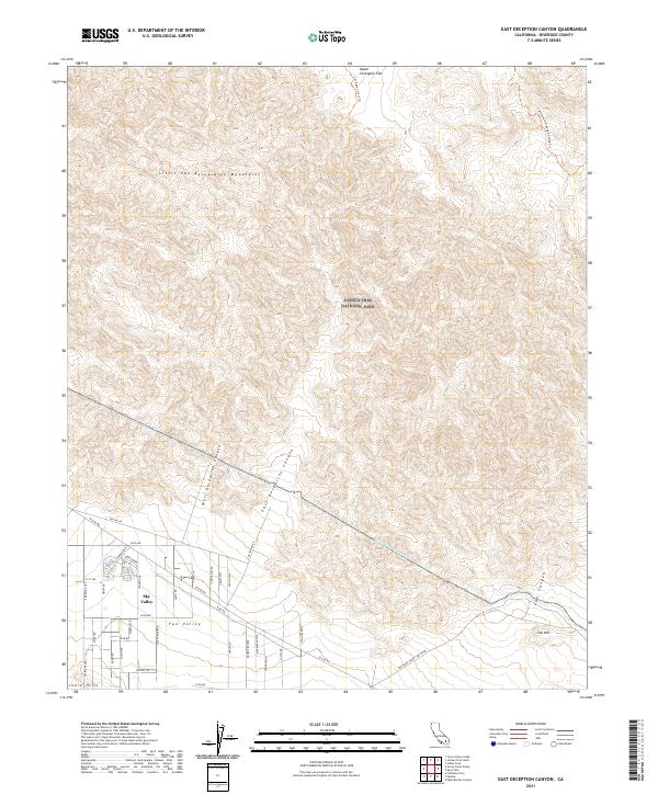 US Topo 7.5-minute map for East Deception Canyon CA