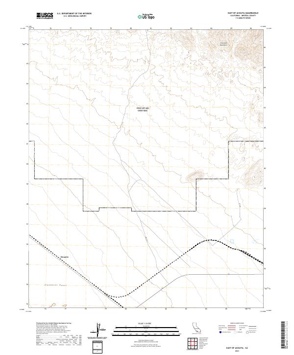 US Topo 7.5-minute map for East of Acolita CA