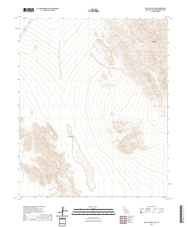 US Topo 7.5-minute map for East of Dale Lake CA