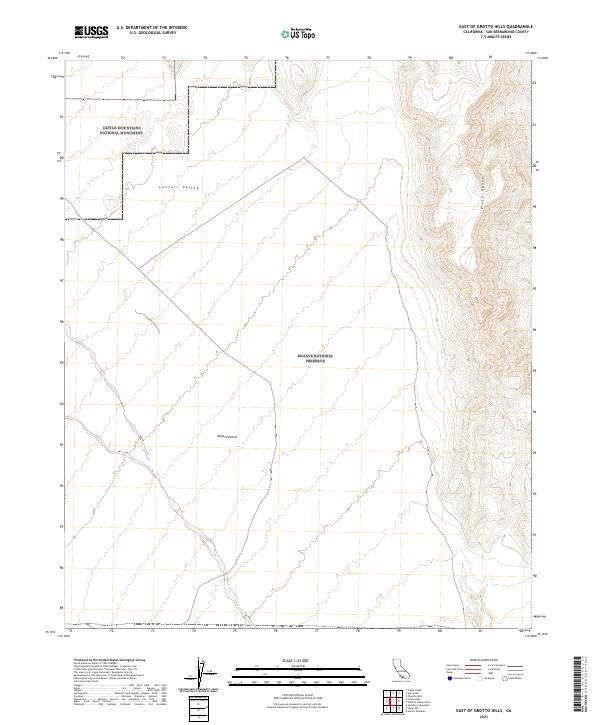 US Topo 7.5-minute map for East of Grotto Hills CA