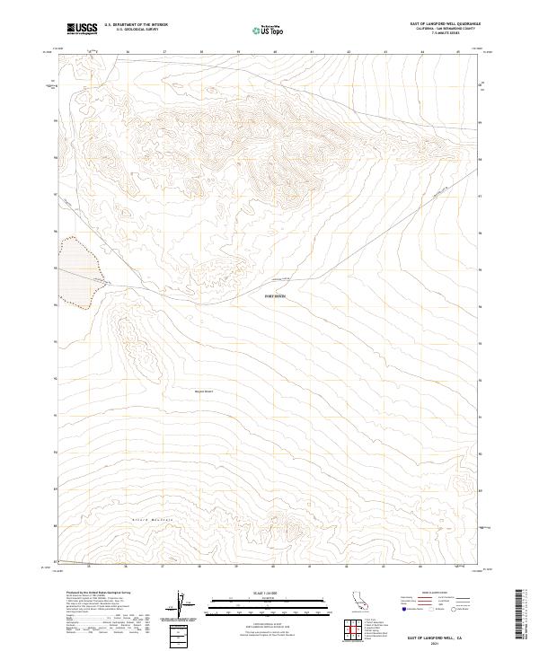 US Topo 7.5-minute map for East of Langford Well CA