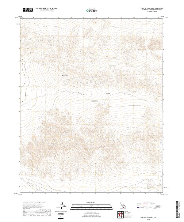 US Topo 7.5-minute map for East of Leach Lake CA
