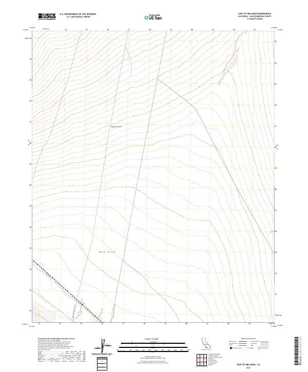 US Topo 7.5-minute map for East of Milligan CA
