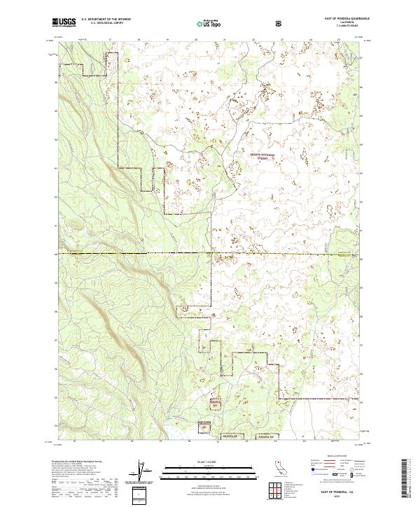 US Topo 7.5-minute map for East of Pondosa CA