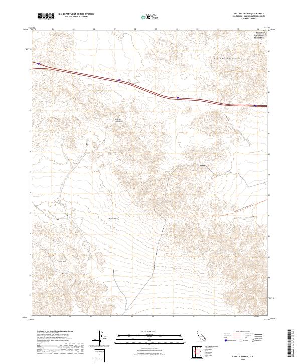 US Topo 7.5-minute map for East of Siberia CA