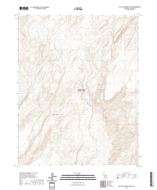 US Topo 7.5-minute map for East of Waucoba Canyon CA