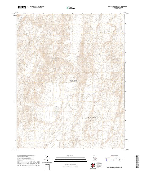 US Topo 7.5-minute map for East of Waucoba Spring CA