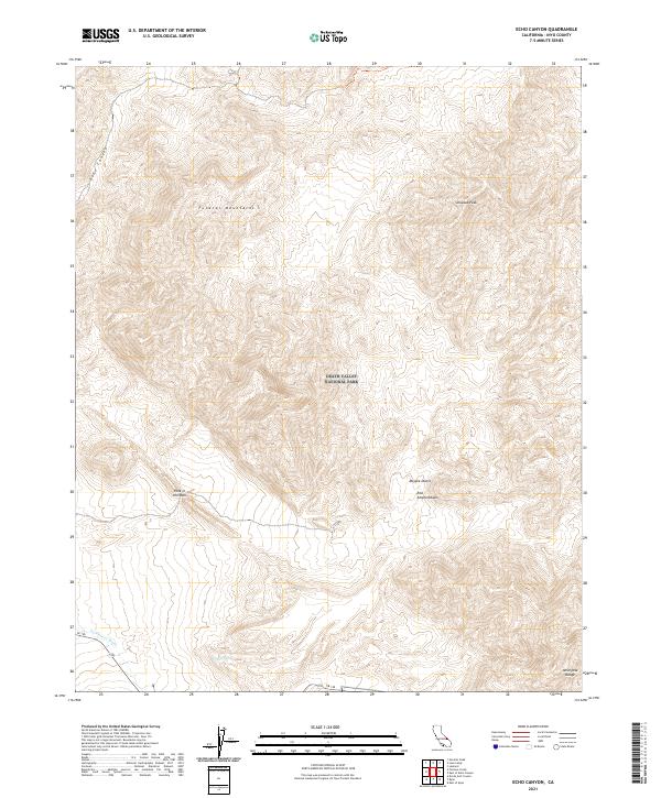 US Topo 7.5-minute map for Echo Canyon CA